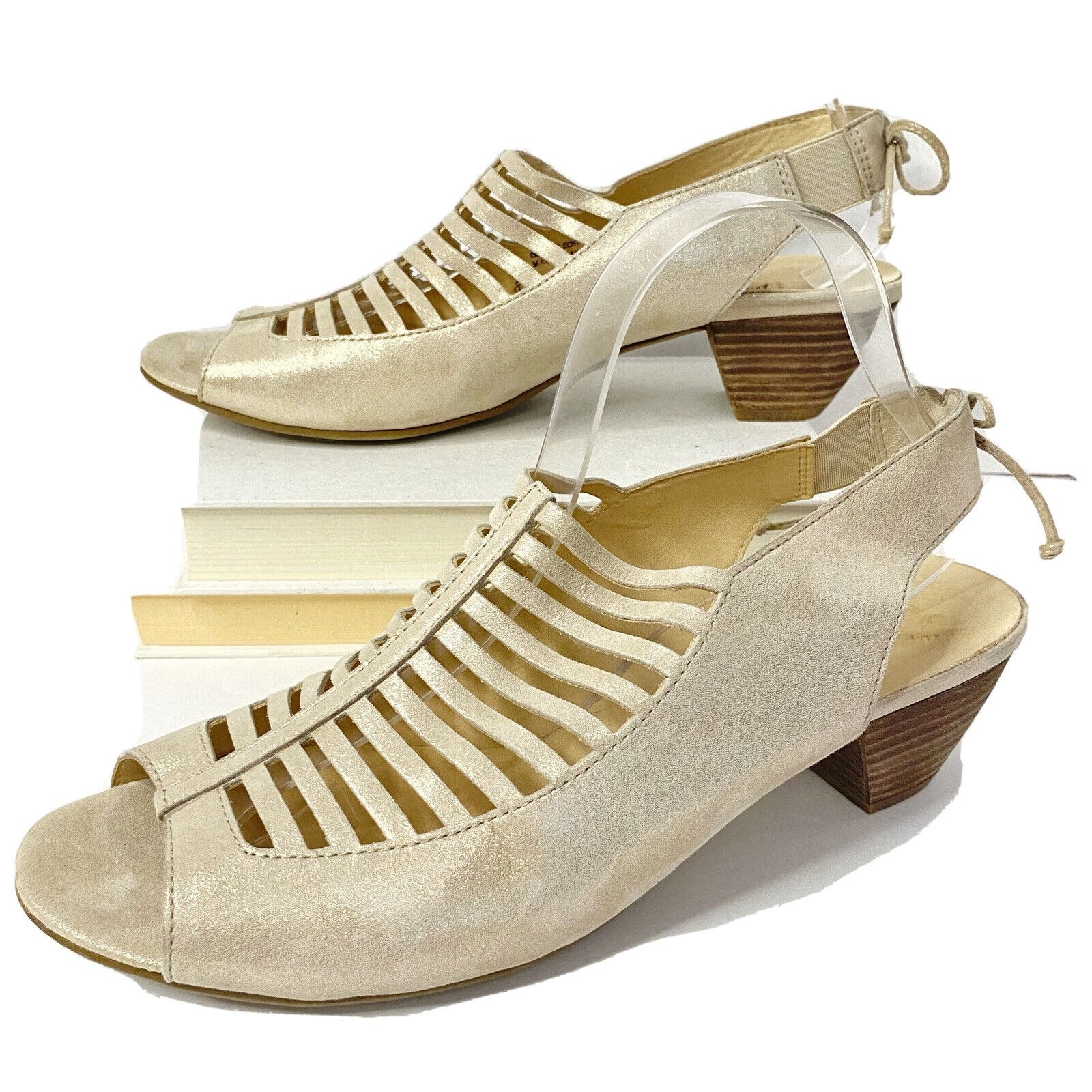 Paul Green Trisha Slingback Champagne Sandals Women’s Size 8 Uk Sizing